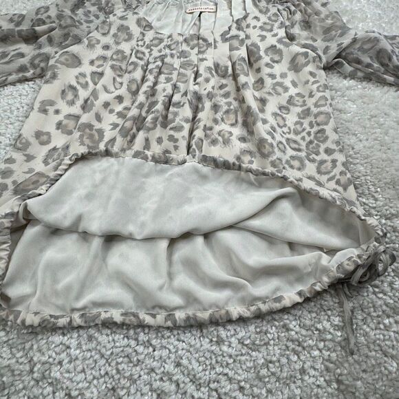 Rebecca Taylor Leopard Cold Shoulder Blouse - Picture 6 of 9